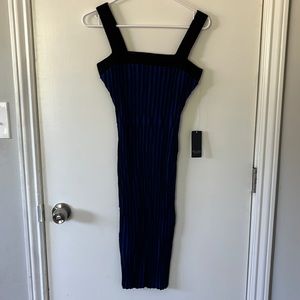 Rachel Roy Blue and Black Knit Tank Dress